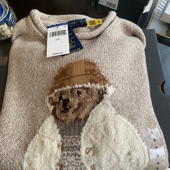 Rare and sold out! Polo by Ralph Lauren Bear Knit Sweater in Cream and Brown - Picture 3 of 3
